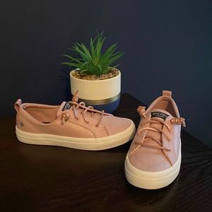 Sperry Crest Vibe pink sparkly sneakers